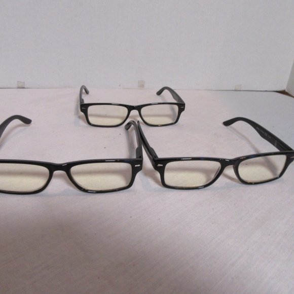 Lot of 3 Black Eyekeeper Rectangular Blue Light Filter Computer Glasses +2.25 - Picture 2 of 5
